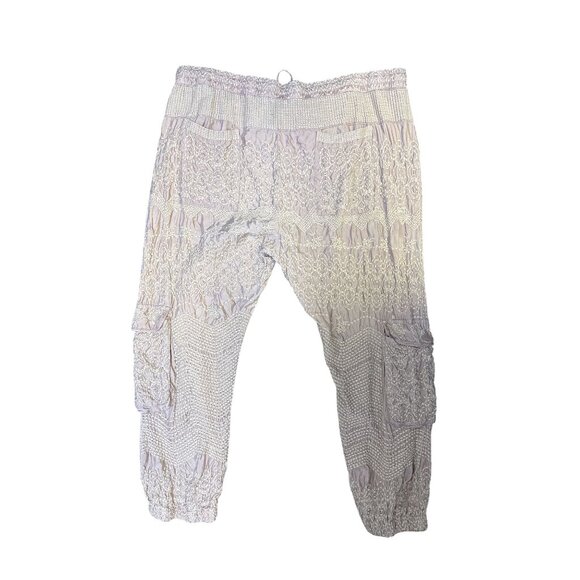 Johnny Was Embroidered Pink Pants w/ Elastic Waist - Picture 2 of 7